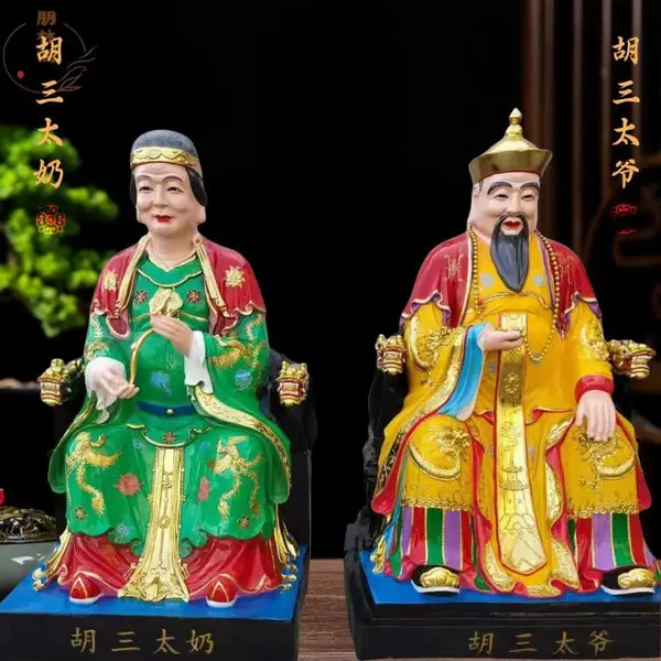 雕刻工艺品四大仙家1.8米像雕塑批发树脂佛像胡三太爷胡三太奶
