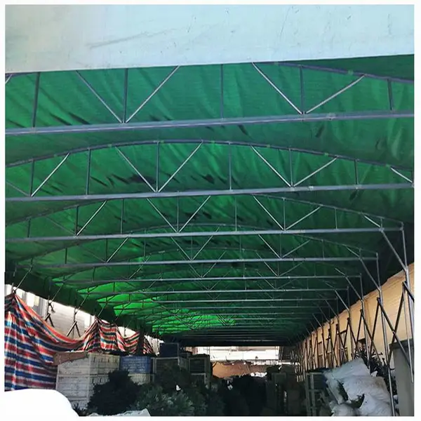 户外羽毛球场 推拉可伸缩雨篷 东莞中堂ZKZT-07 仓储车库大排档篷简单方便