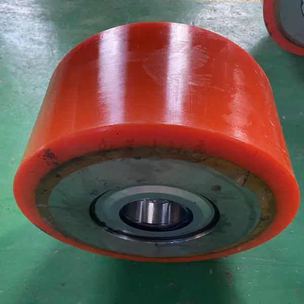 直径300*110聚氨酯包胶轮橡胶包胶车轮片聚氨酯支撑重型脚轮