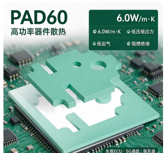 Parker THERM-A-GAP PAD60 导热垫片 6W/m?K 低压缩力柔性导热垫