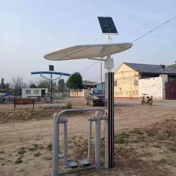 智能二代健身器材新型太阳能遮阳路径户外双人坐蹬小区公园用
