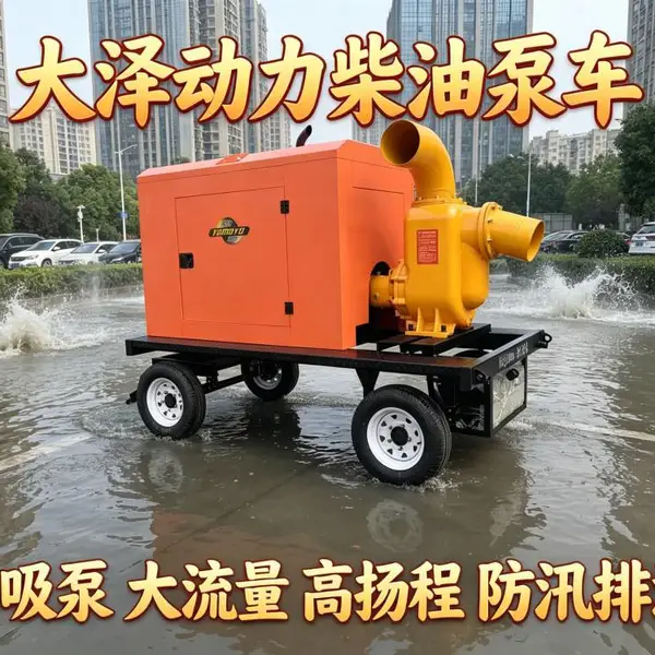 市政排污防汛排涝300立方柴油泵车一键启动
