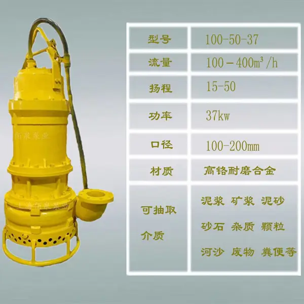 佰泉技术人员新研发电动撕裂垃圾泵 深水耐磨浓浆泵 粗物料清理泵