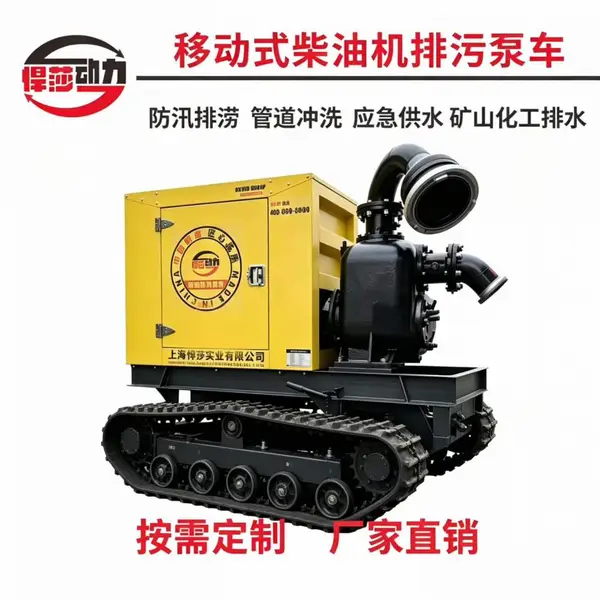 移动拖车柴油机抽水泵 大流量高扬程高真空强自吸排污泵抽水机组