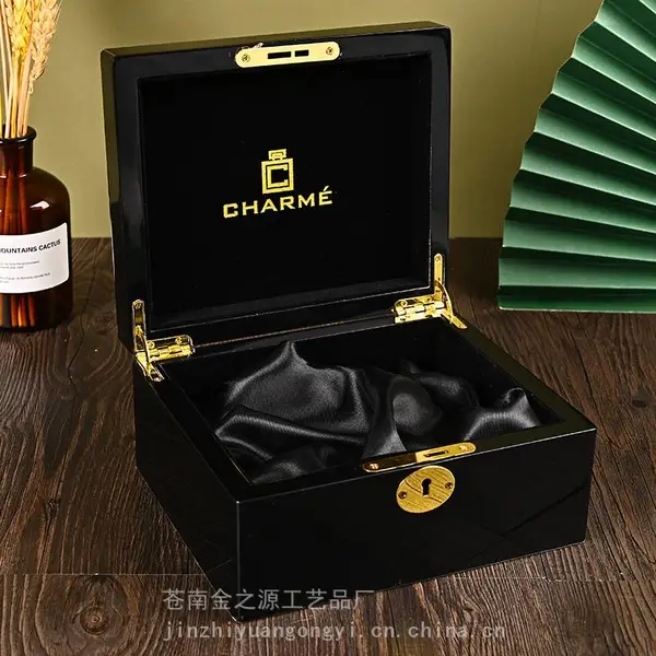 抛光烤漆木质手表盒定制 翻盖首饰包装盒礼品盒定做 小木盒收纳盒