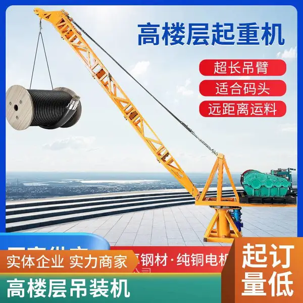 高楼层吊装机小型固定船用提升吊机 码头浮吊 船吊装船