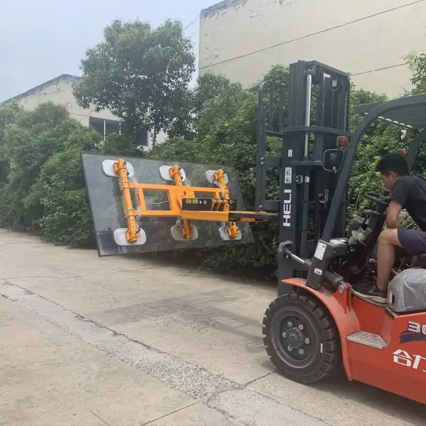 叉车翻转玻璃吸盘吊具 落地窗安装多角度对位叉车真空吸盘