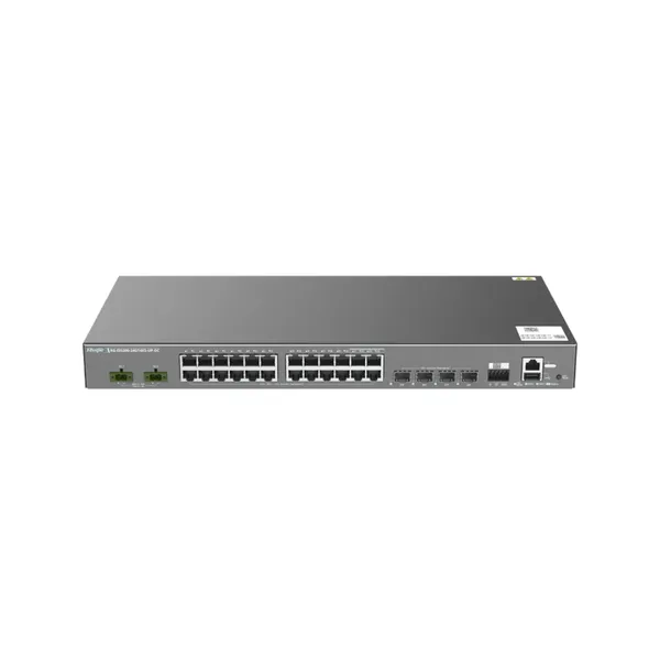 锐捷RG-IS5200-24GT4XS-UP-DC 24口千兆机架式工业级以太网交换机