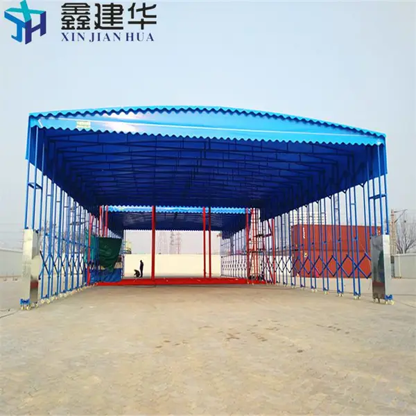 咸宁崇阳移动式档雨帐篷 大型推拉棚图片大全