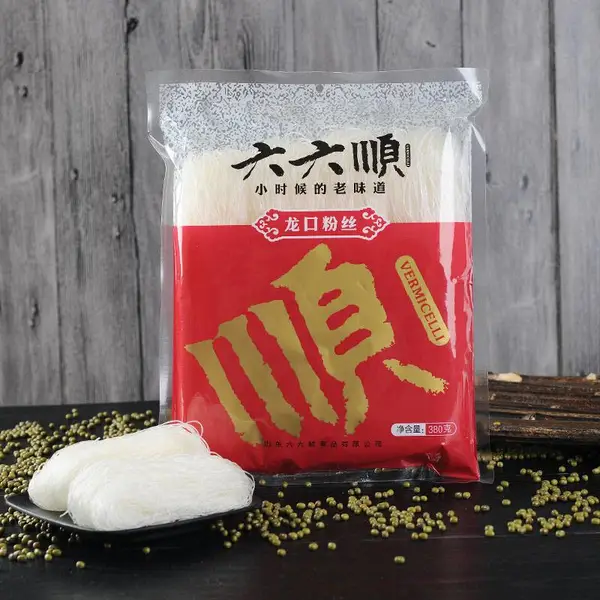 六六顺龙口粉丝500g 山东招远绿豆粉丝龙口细粉丝