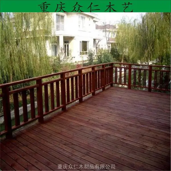 綦江景区防腐木平台 实木栏杆栈道设计 众仁木艺