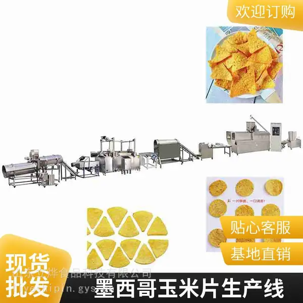 定制多力多滋玉米片设备 全自动三角玉米脆片生产线厂家出口埃及