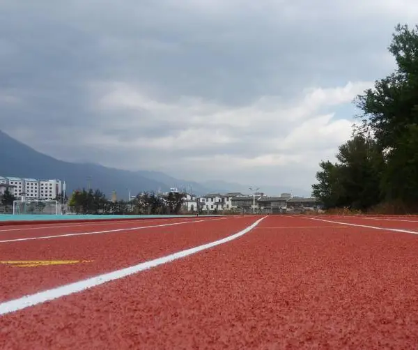 广州市从化区白鹤洞街道 半预制型塑胶垫阻尼跑道 球场跑道塑胶材料