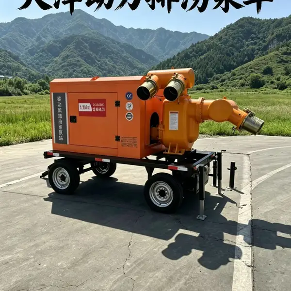 工地基坑临时抽水自吸泵300立方野外无电源柴油抽水设备