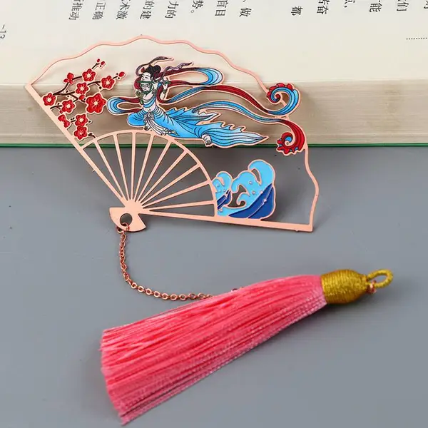 定做金属中国风书签 吊坠链条精美工艺品书签夹 黄铜书签制作