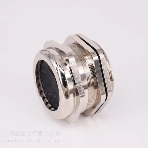 M80x2金属防水接头M12黄铜镀镍M16电缆格兰头户外灯具呼吸器