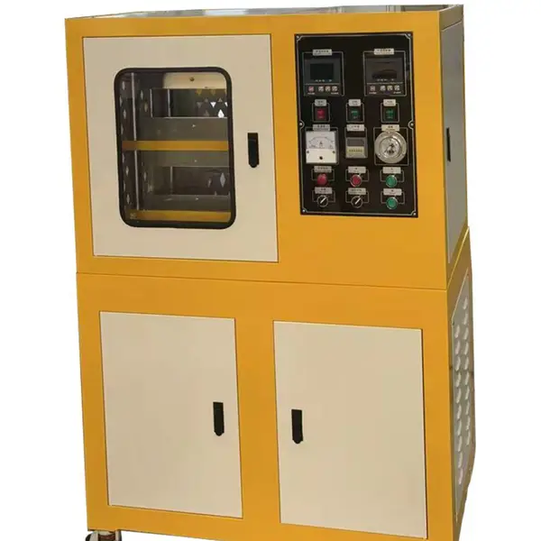 实验室电加热水冷却小型塑料压片机PVC出片平板硫化机