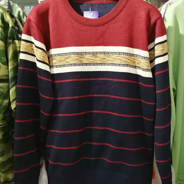 打底体恤衫男装针织衫按斤批发的服装货源特价圆领男式长袖T恤