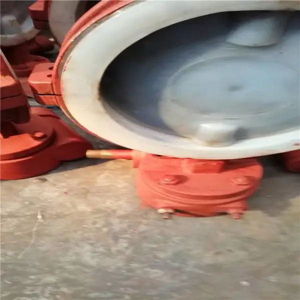 手柄衬氟蝶阀 D71F46-10C 耐酸防腐 DN800 对夹式化工衬氟涡轮对夹球阀 D371F46