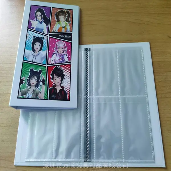 硬卡纸封面插页式相册单格4页内袋PP相册写生识字卡收纳册本
