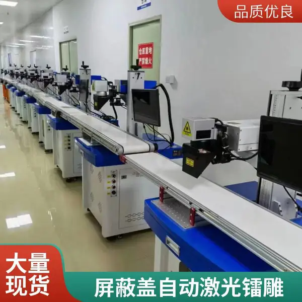 全自动镭雕机流水线激光打标机五金塑料自动化打标设备