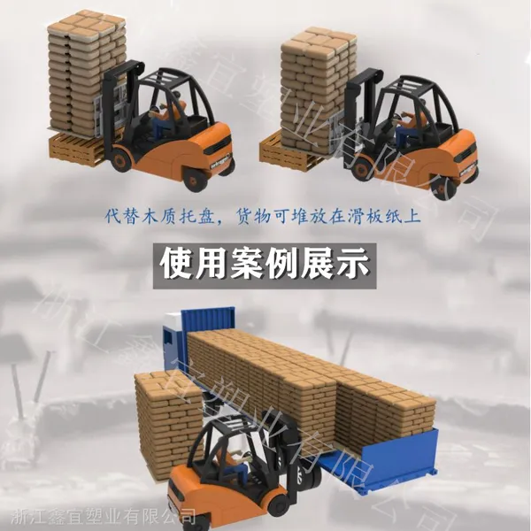 工厂直销:鑫宜牌)专业定做塑料滑托盘 广东耐低温黑白色塑料滑托板 防滑抗撕裂性