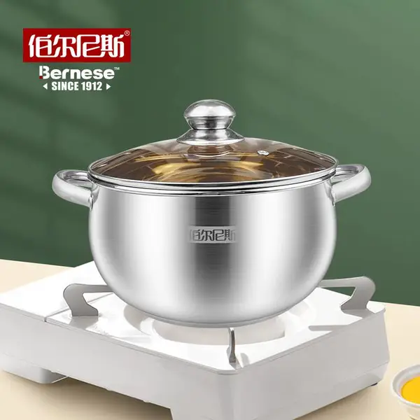 伯尔尼斯 吉祥汤锅 BENS-472 加厚大容量双耳炖煮锅明珠苹果锅