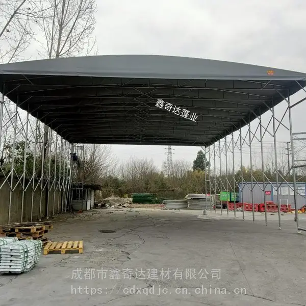 成都物流货运雨棚 实用电动双开棚 移动棚定制安装