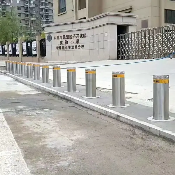山西地区太原学校防撞不锈钢升降柱单位液压升降防撞柱销售和安装