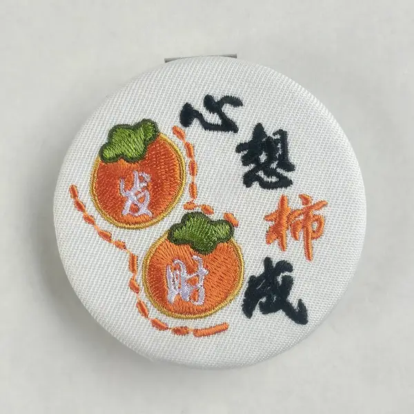 闪亮跨境现货圆心形刺绣镜子刺绣翻盖小号手持折叠欧美跨境卡通动漫女士化妆镜批发