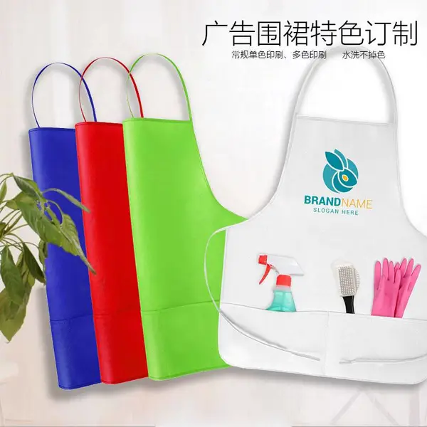 广告围裙定制logo实力大厂丝网印刷全棉防水纯色围裙制定做批发超市礼品