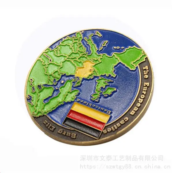定做金葱粉 定做外贸 古红铜纪念章 上海周年庆礼品