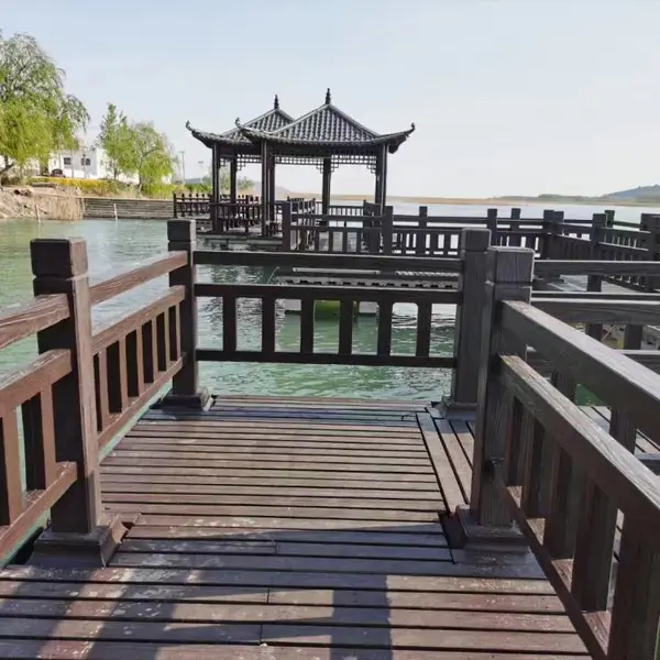 仿木水泥护栏河道走廊阳台景区公园仿树皮防护栅栏水泥柱围栏