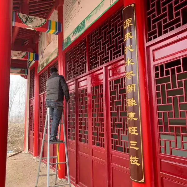 四川中式寺庙门窗_大殿仿古木门_寺庙仿古窗_实木来图定制
