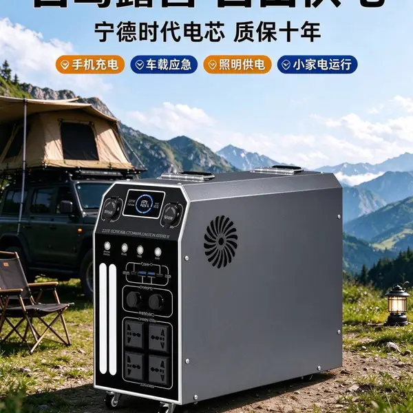 大容量储电瓶户外移动电源山东厂家宁德时代5000W便携式移动电站家用应急直播摆摊露营