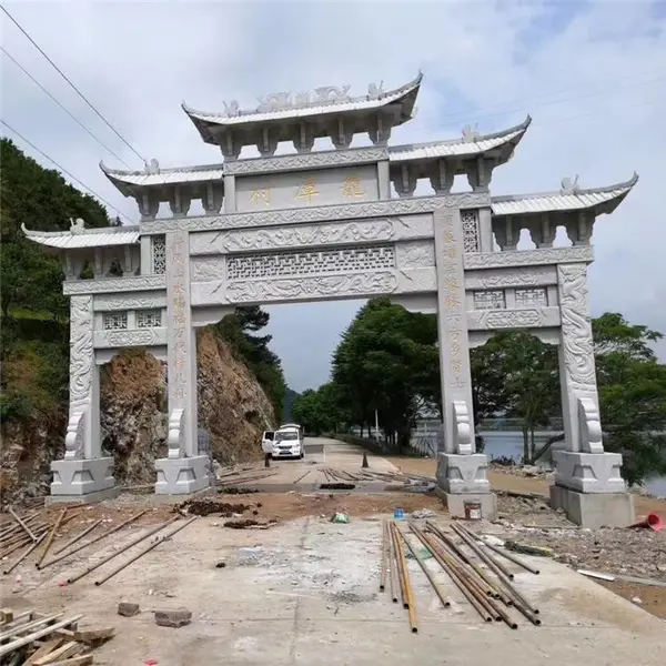 美丽乡村村口石牌楼石牌坊厂家 文化与工艺的体现