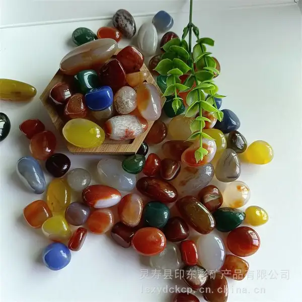 雨花石天然玛瑙原石铺地鱼缸石缸鹅卵石五彩石盆景园艺装饰
