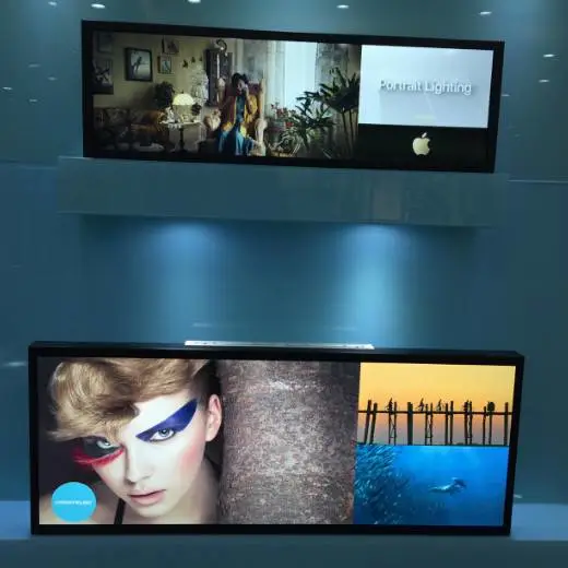19/24寸广告机条形led液晶海报网络屏地铁商场超市货架长条显示屏