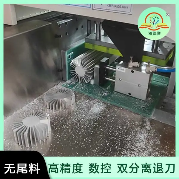全自动切铝机SDY-QFW550-B切6063 太阳花散热器型材下料
