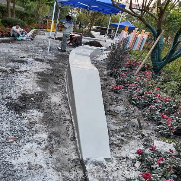 别墅庭院圆形花坛泰克石材料制作 永州景观真石丽泰科石施工报价