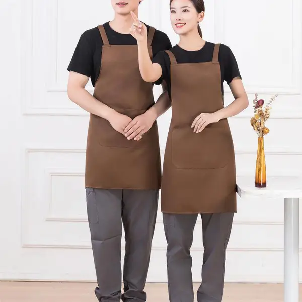 东莞围裙定制酒店服务员奶茶店围裙定做博罗石湾工作服