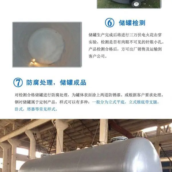 陕西横山区钢衬四氟酸碱储罐 防腐贮罐设备 化工原料储存罐加工