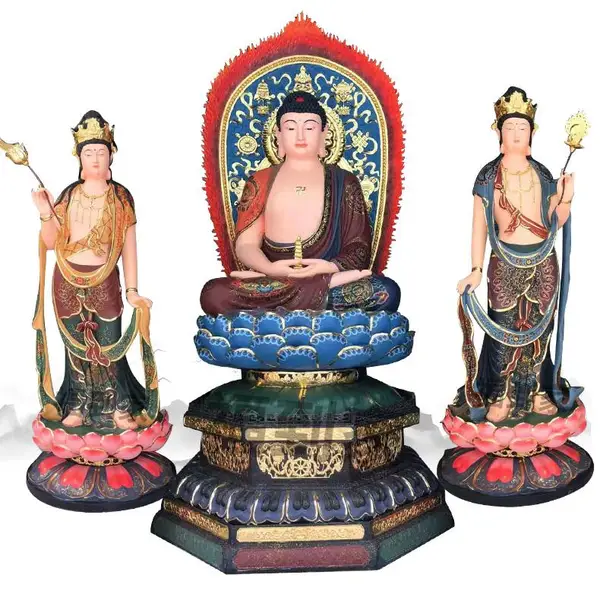 东方三圣佛像1.3米 药师三尊 药师佛佛像 三宝佛佛像 大医王佛 树脂佛像 神像批发