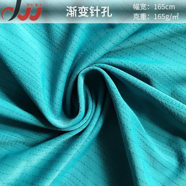 锦纶渐变排针孔 尼龙氨纶透气孔网眼布四面弹力运动亲肤内衣面料