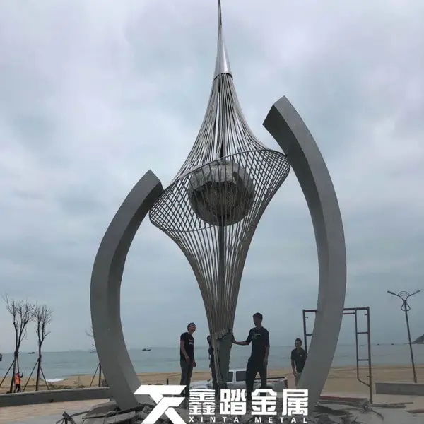 大型不锈钢地标雕塑 广东大型不锈钢雕塑来图制作
