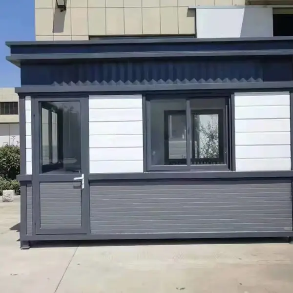 移动门卫房岗亭保安亭户外可移动治安门卫室金属雕花板门岗亭