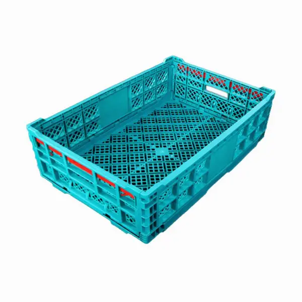 博仕加厚折叠箱生鲜周转箱蔬菜水果塑料框葡萄收纳筐超市水果店货架