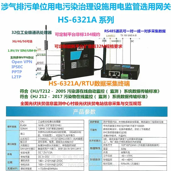 20MW电站数据采集单元HS-6321A 充电桩防逆流 远程运维HS-5002G 无功补偿控制器SVG 有功功率电压智能控制装置AGC