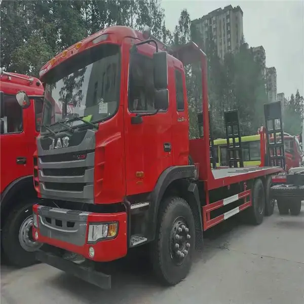 江苏大型挖机拖车价格 江淮格尔发290马力后双桥挖掘机拖板车 4.0L