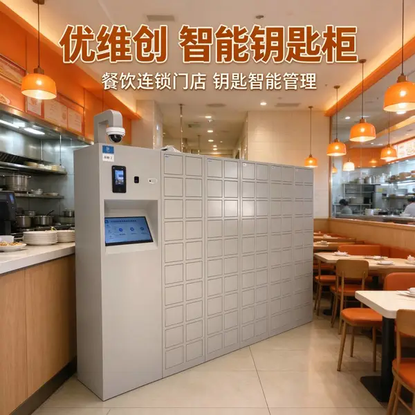 优维创人脸识别餐厅饭店智能钥匙柜收银台备用钥匙管理rfid自动记录